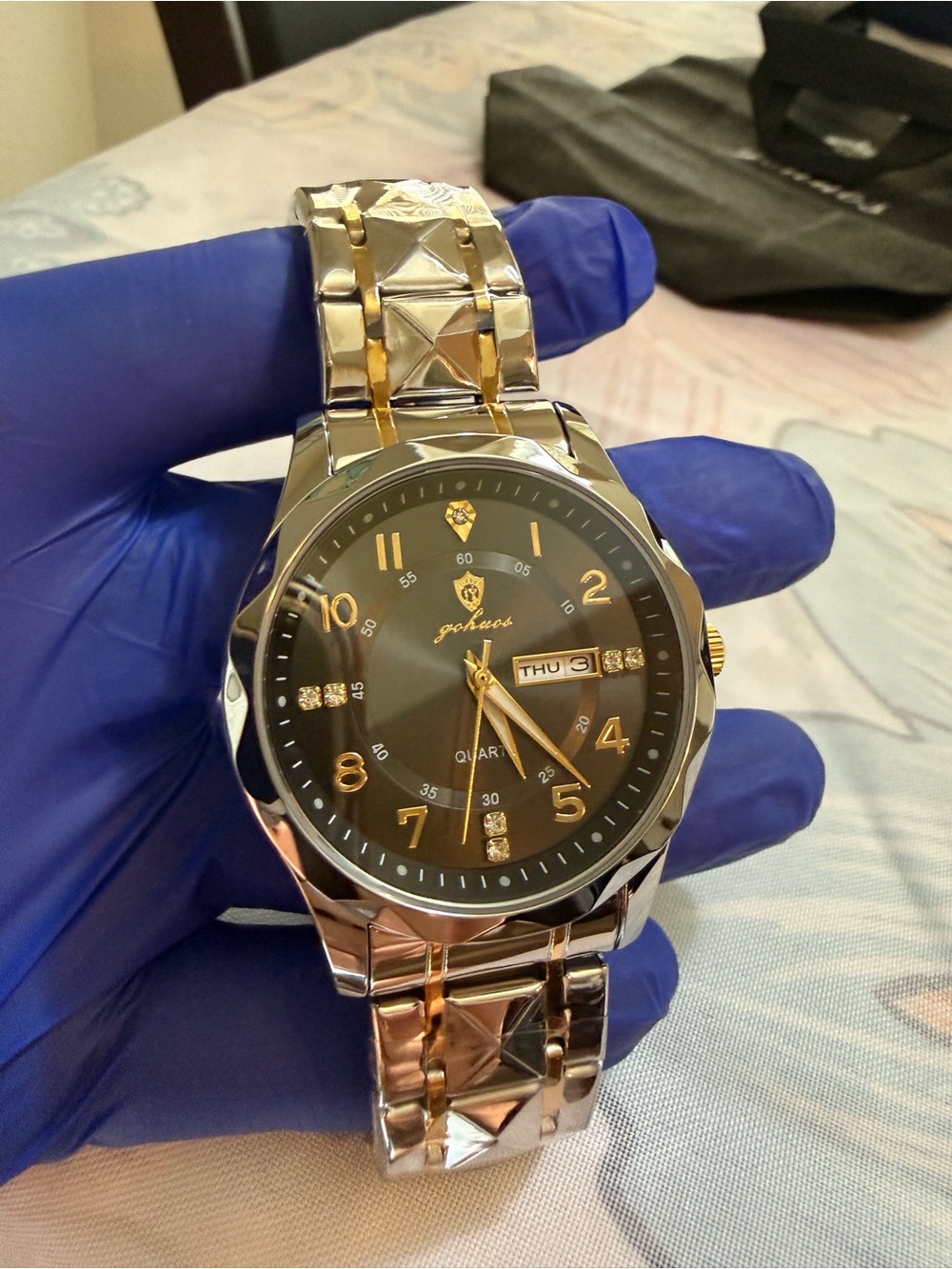 Gohuos Men’s Two-Tone Gold Silver Quartz Watch